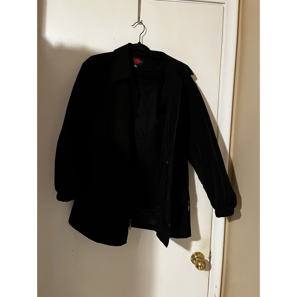 Gallery Petite Black Zip-Up Windbreaker Jacket
